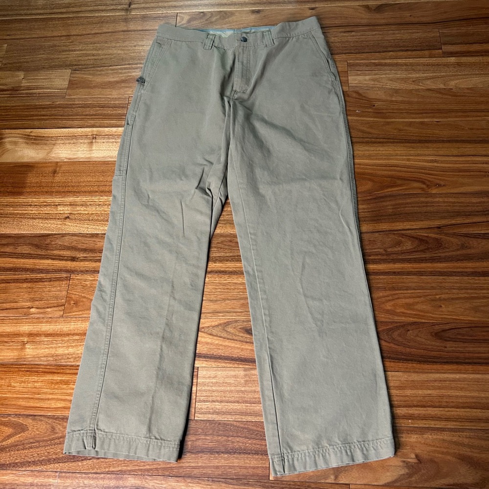 Columbia Mens Khaki Cotton Canvas Utility Hiking Pants 36x34 Straight Leg